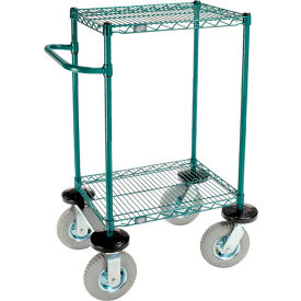 Nexel® 2 Shelf Push Cart Poly-Green24