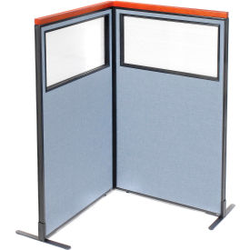 Interion® Deluxe Freestanding 2-Panel Corner Divider w/Partial Window 36-1/4