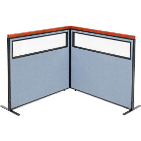 Interion® Deluxe Freestanding 2-Panel Corner Divider w/Partial Window 48-1/4