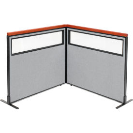 Interion® Deluxe Freestanding 2-Panel Corner Divider w/Partial Window 48-1/4