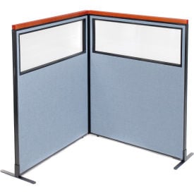 Interion® Deluxe Freestanding 2-Panel Corner Divider w/Partial Window 48-1/4