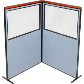 Interion® Deluxe Freestanding 2-Panel Corner Divider w/Partial Window 48-1/4