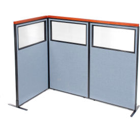 Interion® Deluxe Freestanding 3-Panel Corner Divider w/Partial Window 36-1/4