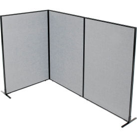 Interion® Freestanding 3-Panel Corner Room Divider 48-1/4