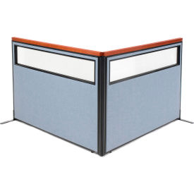Interion® Deluxe Freestanding 2-Panel Corner Divider w/Partial Window 60-1/4