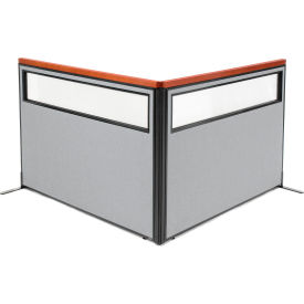 Interion® Deluxe Freestanding 2-Panel Corner Divider w/Partial Window 60-1/4
