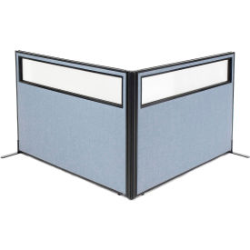 Interion® Freestanding 2-Panel Corner Room Divider w/Partial Window 60-1/4
