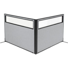 Interion® Freestanding 2-Panel Corner Room Divider w/Partial Window 60-1/4