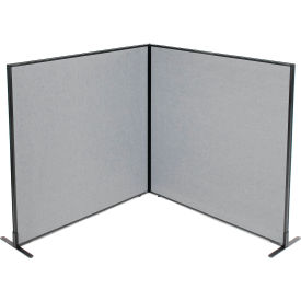 Interion® Freestanding 2-Panel Corner Room Divider 60-1/4