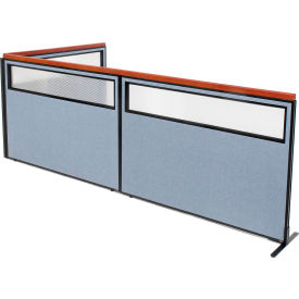 Interion® Deluxe Freestanding 3-Panel Corner Divider w/Partial Window 60-1/4