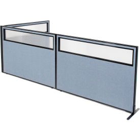 Interion® Freestanding 3-Panel Corner Room Divider w/Partial Window 60-1/4