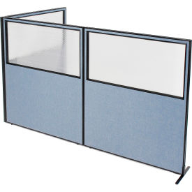 Interion® Freestanding 3-Panel Corner Room Divider w/Partial Window 60-1/4