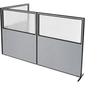 Interion® Freestanding 3-Panel Corner Room Divider w/Partial Window 60-1/4