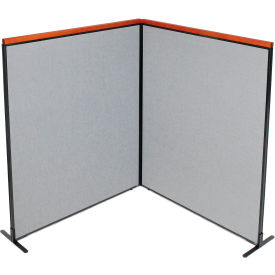 Interion® Deluxe Freestanding 2-Panel Corner Room Divider 60-1/4