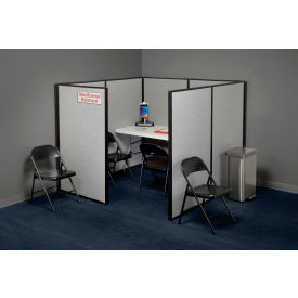 Interion® Wellness Station with Folding Table and Chairs - 6' x 6' x 60