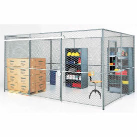 GoVets™ Wire Mesh Partition Security Room 20x15x10 without Roof - 4 Sides w/ Window 307A603