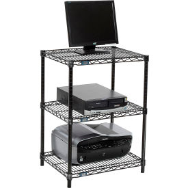 Nexel™ 3-Shelf Black Wire Shelf Printer Stand 24