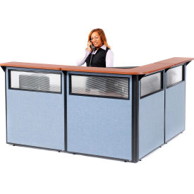 Interion® L-Shaped Reception Station w/Window 80