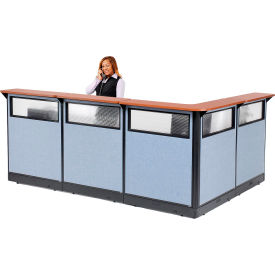 Interion® L-Shaped Reception Station w/Window & Raceway 116