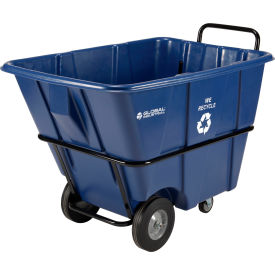 GoVets™ Heavy Duty Plastic Recycling Tilt Truck 1/2 Cu.Yd. 1400 Lbs. Cap Blue 614HD984
