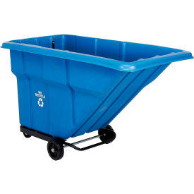 GoVets™ Standard Duty Plastic Recycling Tilt Truck 1 Cu. Yd. Cap 1000 Lbs Cap Blue 847241