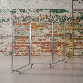 Flash Furniture 3 Panel Transparent Acrylic Mobile Partition with Lockable Casters-106-1/2