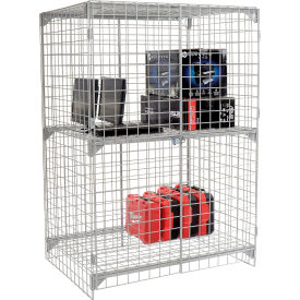 GoVets™ 1-Tier 2 Door Wire Mesh Security Locker 48