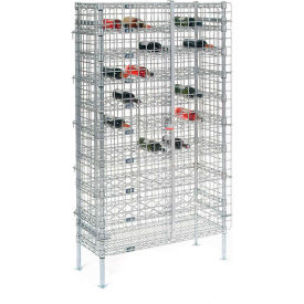 Nexel® 10 Shelf Chrome Wine Security Wire Shelving Unit 72 Bottles 36