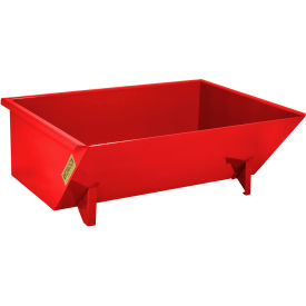 GoVets™ Low-Profile Steel Self Dumping Forklift Hopper 1 Cu. Yd 5000 lb. Red 90131B31