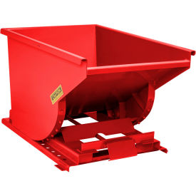 GoVets™ Steel Self Dumping Forklift Hopper w/Bump Release 3/4 Cu. Yd 2000 lb. Red 90137B31
