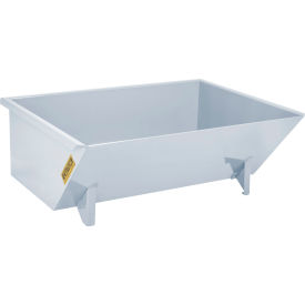 GoVets™ Low-Profile Steel Self Dumping Forklift Hopper 1 Cu. Yd 5000 lb. Wht 90157B31