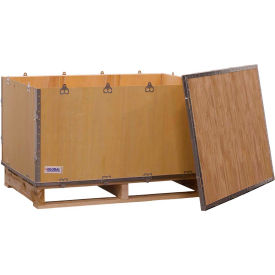 GoVets™ 4 Panel Hinged Shipping Crate w/ Lid & Pallet 40-1/4