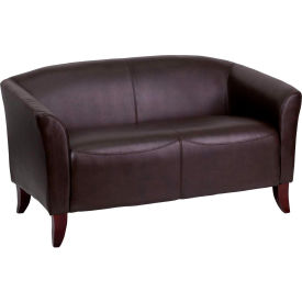Leather Reception Loveseat - Brown - Hercules Imperial Series -2-BN-GG111