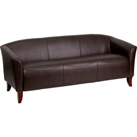 Leather Reception Sofa - Brown - Hercules Imperial Series -3-BN-GG111