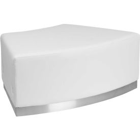 Flash Furniture Backless Convex Chair - Leather - Melrose White - Hercules Alon Series 803-SEAT-WH-GGZB-