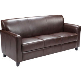 Leather Guest Sofa - Brown - Hercules Diplomat Series 827-3-BN-GGBT-