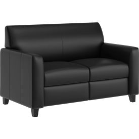 Flash Furniture® Agent LeatherSoft Reception Loveseat Black 827U-2-BK-GGBT-