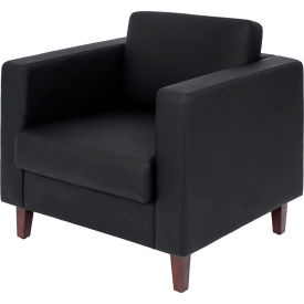 Flash Furniture® Hercules Artemis LeatherSoft Reception Chair Black 8921-1S-BLK-GGZB-