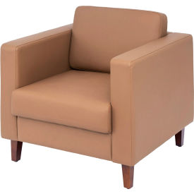 Flash Furniture® Hercules Artemis Cognac LeatherSoft Reception Chair Brown 8921-1S-COGNAC-GGZB-