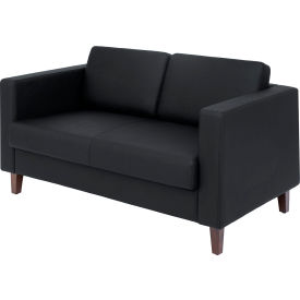 Flash Furniture® Hercules Artemis LeatherSoft Reception Loveseat Black 8921-2S-BLK-GGZB-
