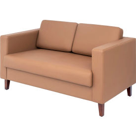 Flash Furniture® Hercules Artemis Cognac LeatherSoft Reception Loveseat Brown 8921-2S-COGNAC-GGZB-