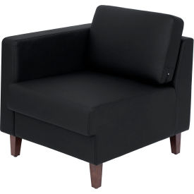 Flash Furniture® Hercules Artemis LeatherSoft Left Arm Reception Chair Black 8921C-LA-BLK-GGZB-