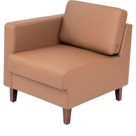 Flash Furniture® Hercules Artemis Cognac LeatherSoft Left Arm Reception Chair Brown 8921C-LA-COGNAC-GGZB-