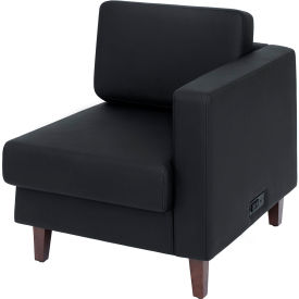 Flash Furniture® Hercules Artemis LeatherSoft Right Arm Reception Chair Black 8921C-RA-BLK-GGZB-