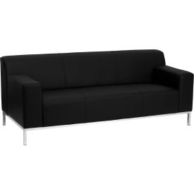 Contemporary Leather Sofa - Black - Hercules Definity Series DEFINITY-8009-SOFA-BK-GGZB-