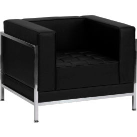 Flash Furniture Modular Lounge Chair - Leather - Black - Hercules Imagination Series IMAG-CHAIR-GGZB-