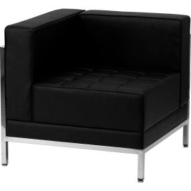 Flash Furniture Modular Left Corner Lounge Chair - Leather - Black - Hercules Imagination Series IMAG-LEFT-CORNER-GGZB-
