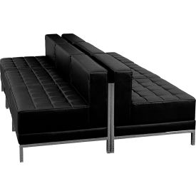Flash Furniture Black Leather Lounge Set 6 Pieces - Hercules Imagination Series IMAG-MIDCH-6-GGZB-