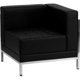 Flash Furniture Right Corner Modular Lounge Chair - Leather - Black - Hercules Imagination Series IMAG-RIGHT-CORNER-GGZB-
