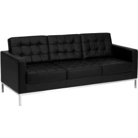 Contemporary Modular Lounge Sofa - Leather - Black - Hercules Lacey Series LACEY-831-2-SOFA-BK-GGZB-